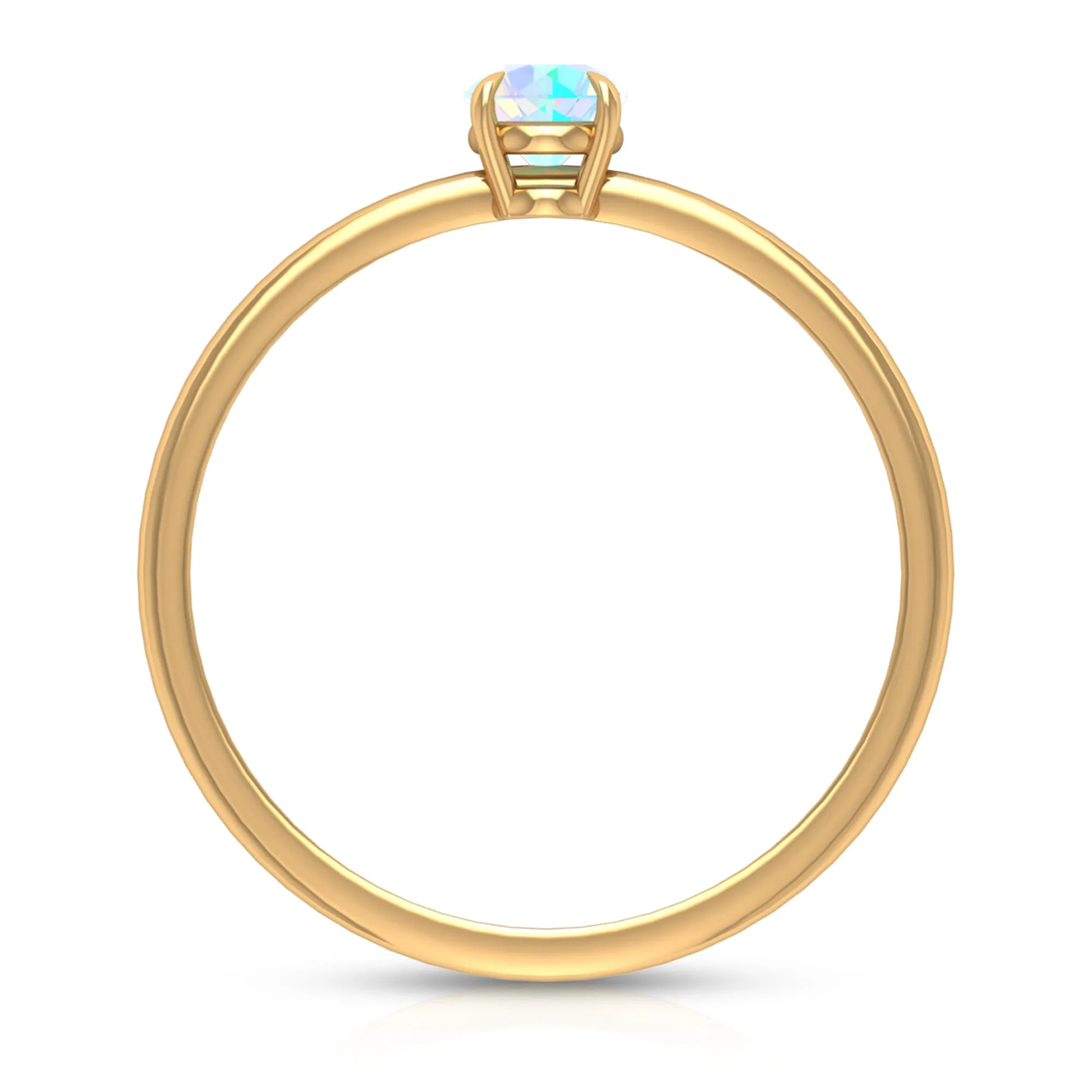 1/4 CT Claw Set Round Ethiopian Opal Solitaire Promise Ring