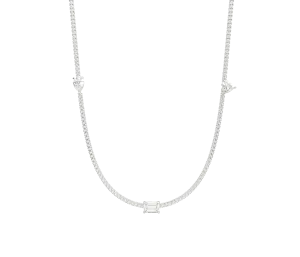 14k Lab Diamond Multi Shape Tennis Necklace-SS