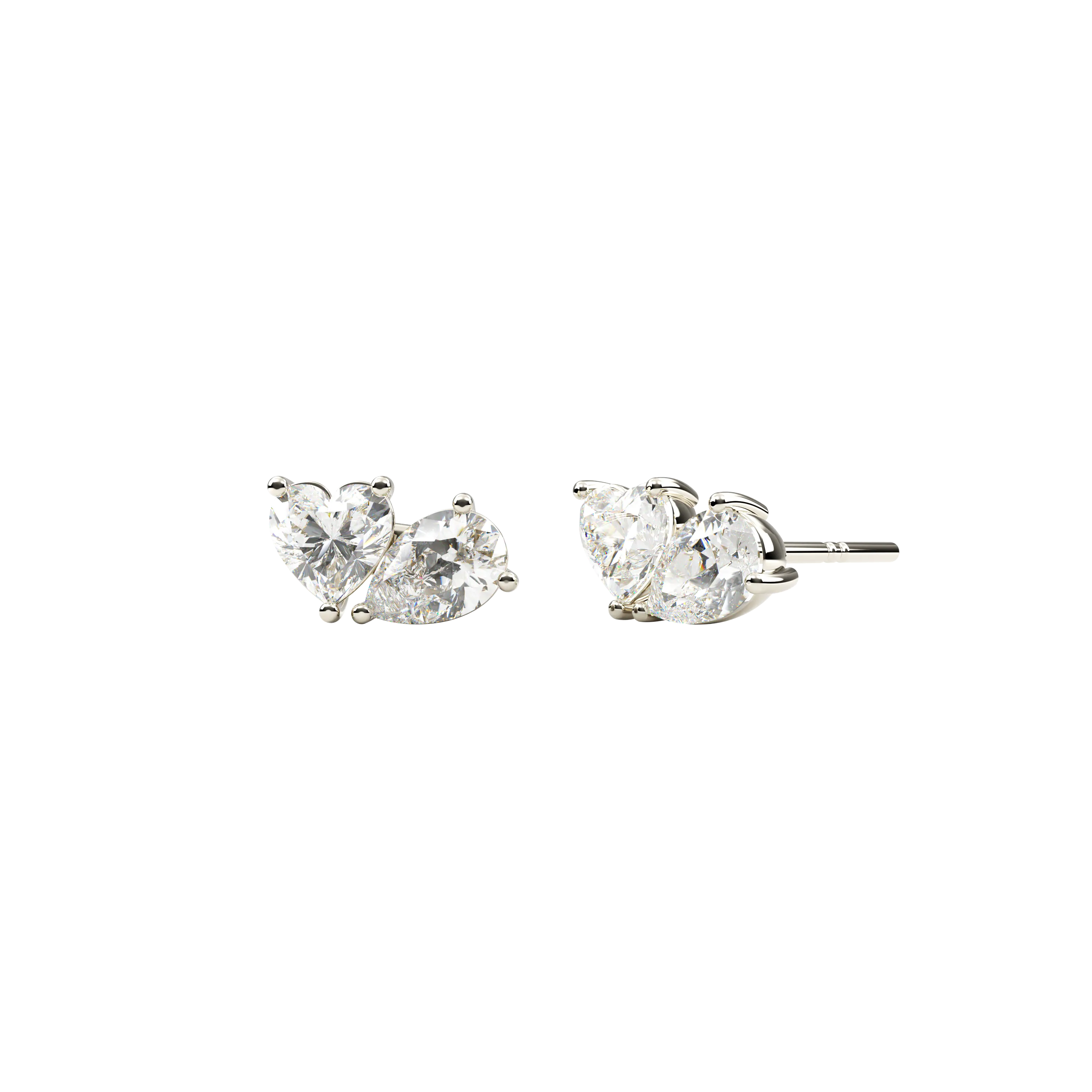 14k Two Stone Studs