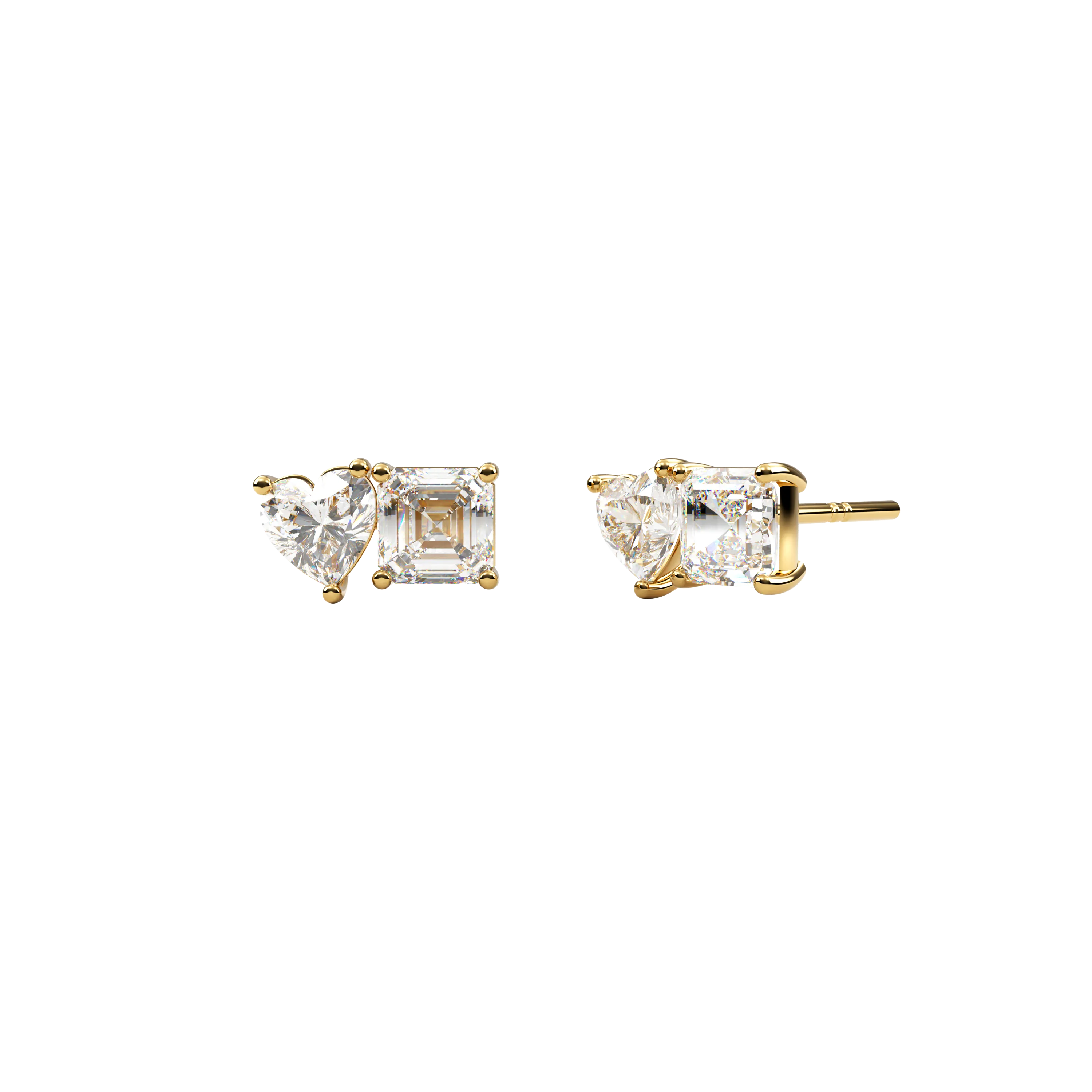 14k Two Stone Studs