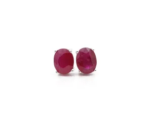 18CT White Gold Ruby Earrings