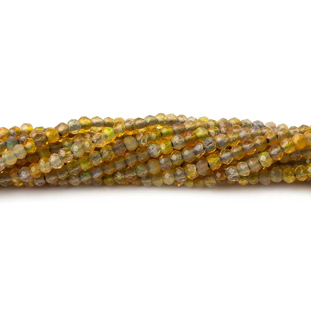 1.8mm Translucent Golden Australian Opal micro faceted rondelle beads 12.5 inch 220 pieces AA