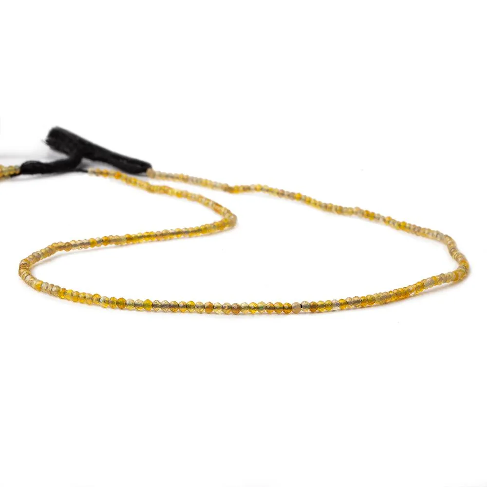 1.8mm Translucent Golden Australian Opal micro faceted rondelle beads 12.5 inch 220 pieces AA