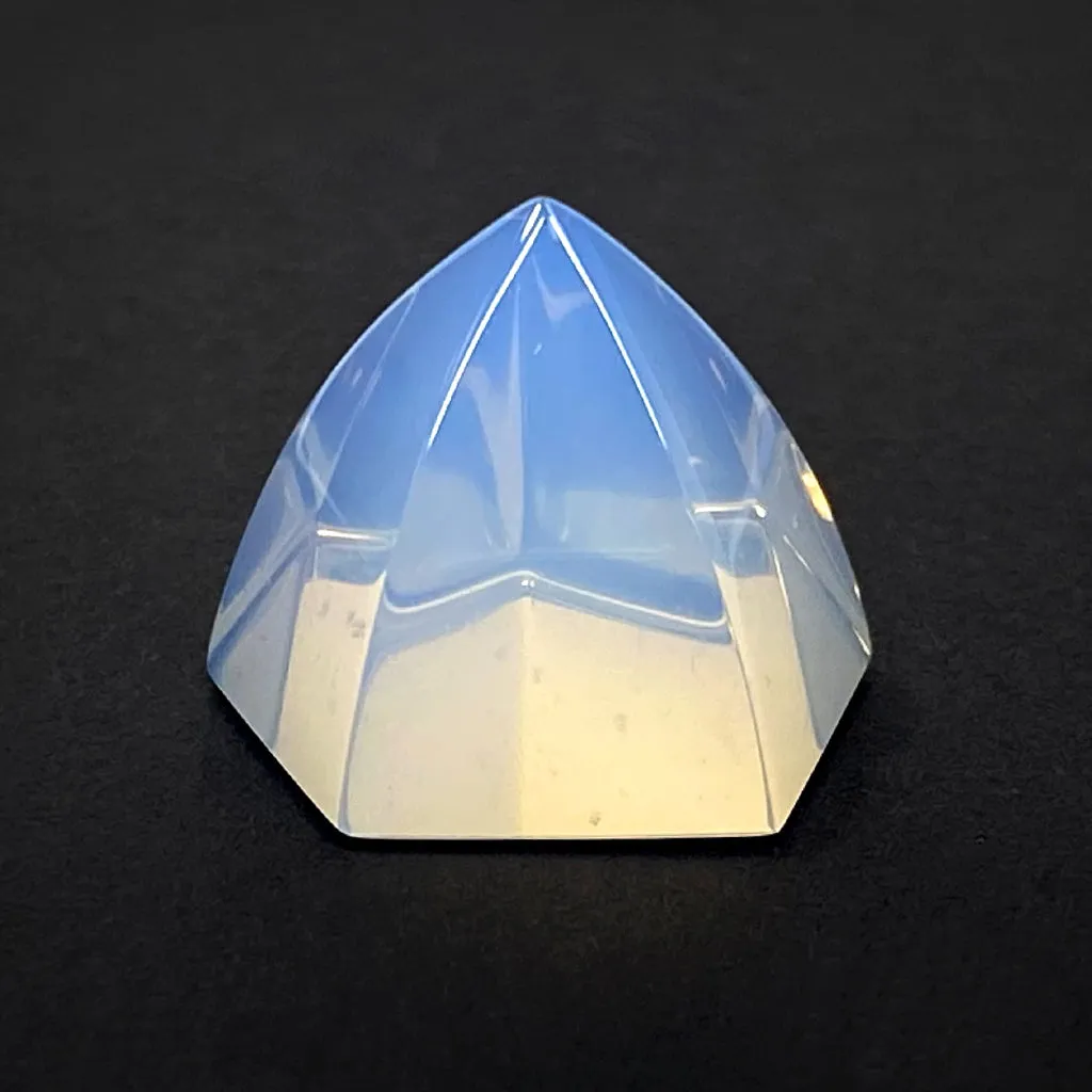 23.32 ct Oregon Blue Hyalite Opal Hi Top Hexagon Cab