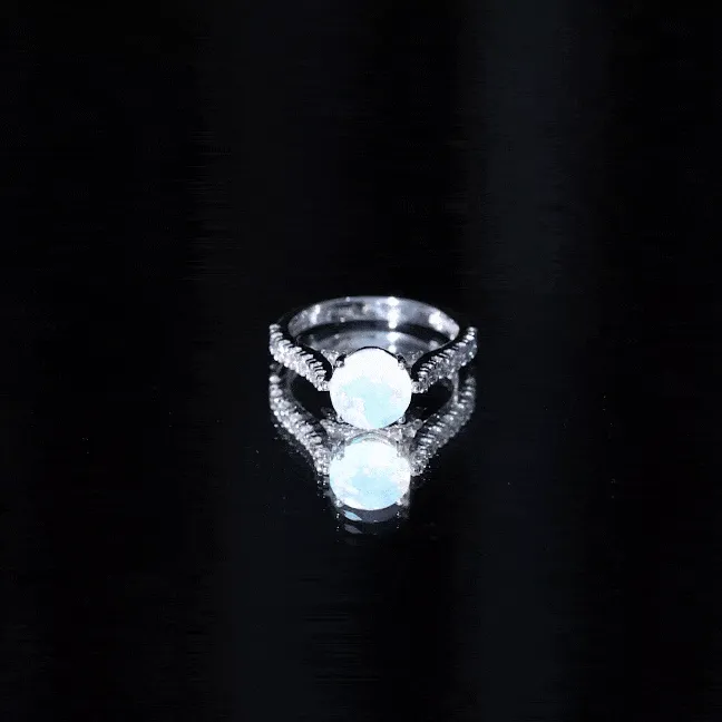 3 CT Ethiopian Opal Solitaire Engagement Ring with Diamond Side Stones