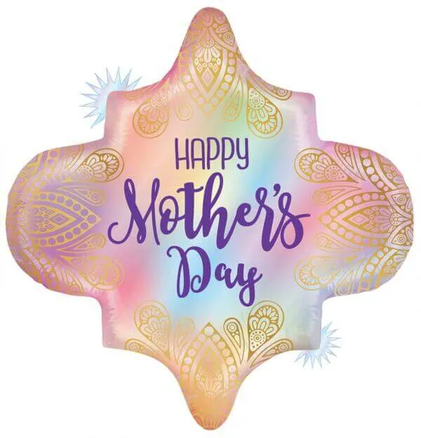 30" Opal Moms Day Boho Mylar Balloon