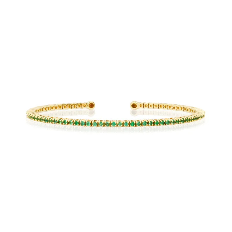 4-Prong Emerald Tennis Cuff