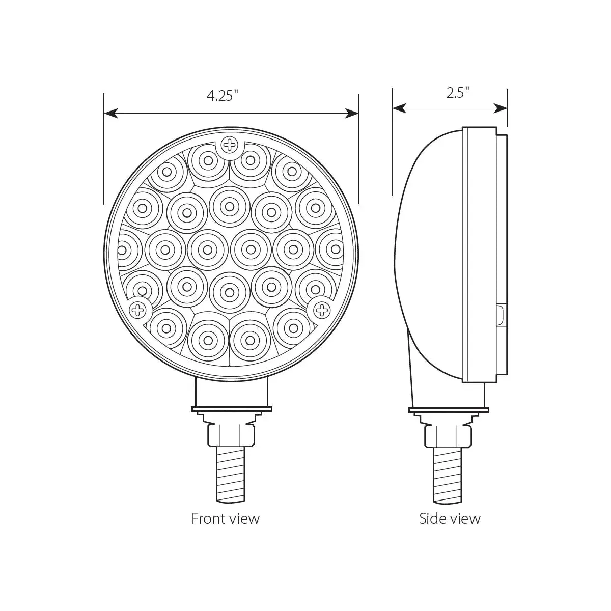 4" PEARL 1 FACE AMBER/CLEAR 24-LED LIGHT