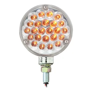 4" PEARL 1 FACE AMBER/CLEAR 24-LED LIGHT