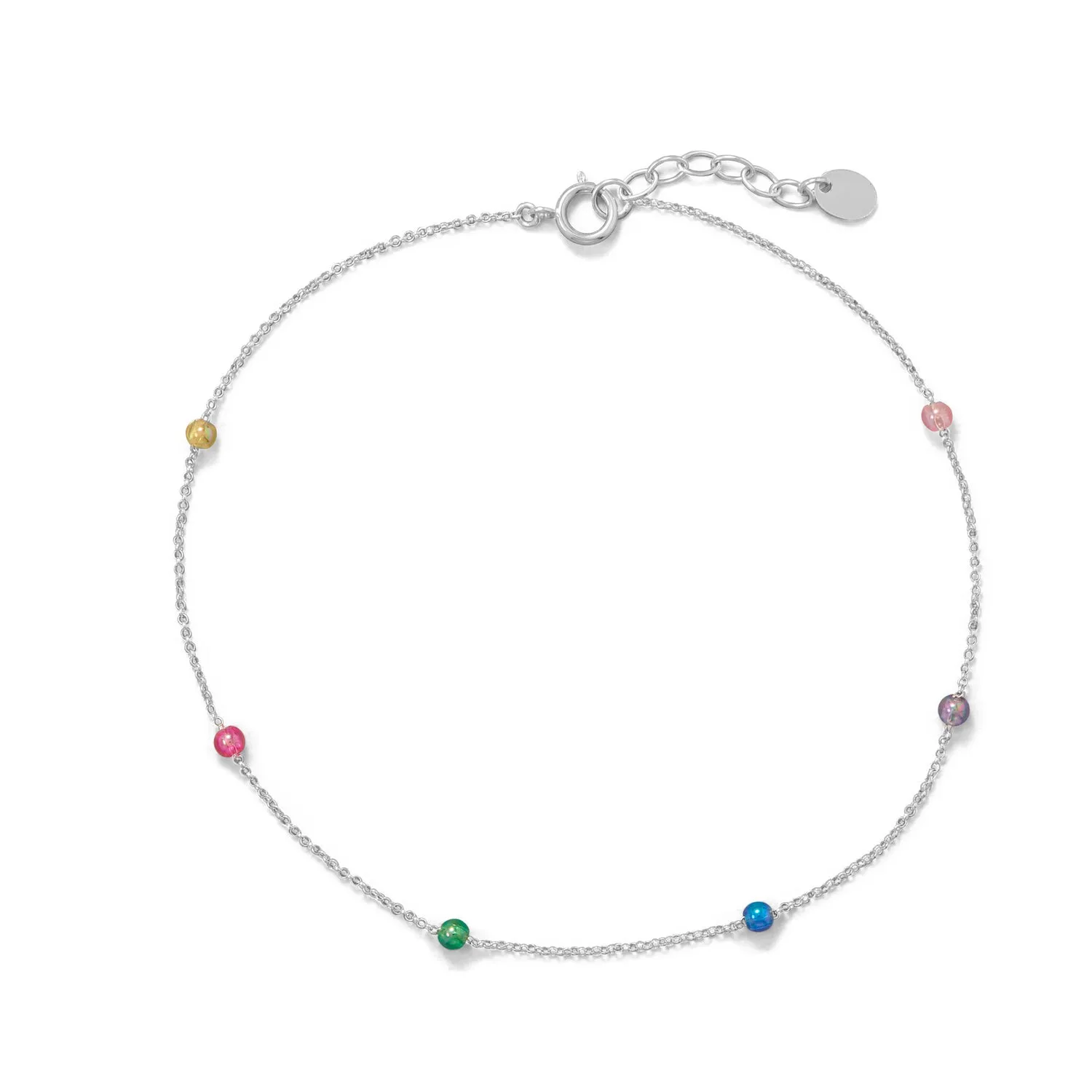 9.25" 1" Muli Color Beaded Anklet