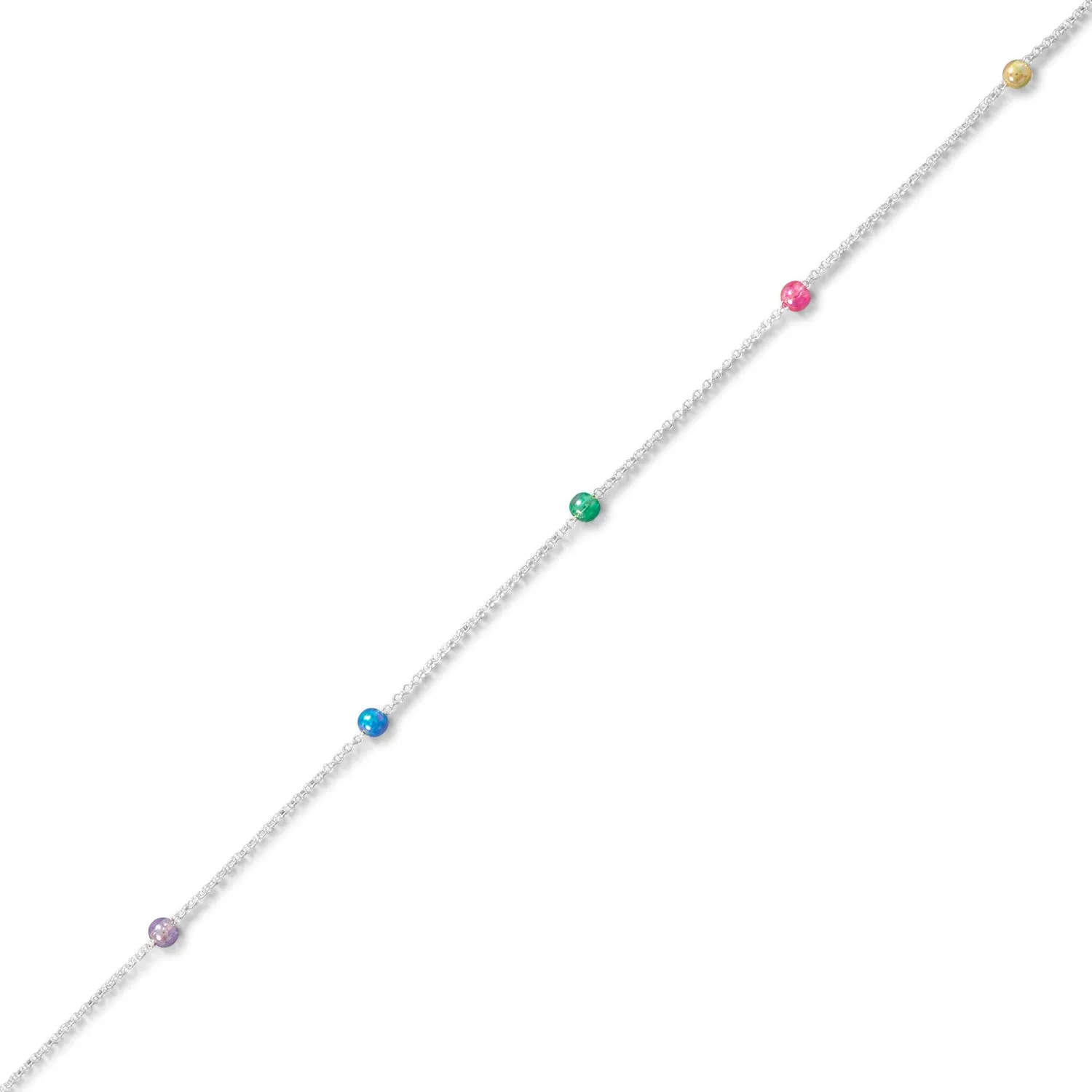 9.25" 1" Muli Color Beaded Anklet