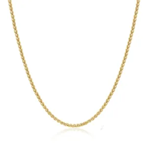 9ct Yellow Gold 1.7mm Round Diamond Cut Magic Wheat Link Adjustable Chain