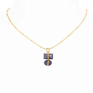 9th Wedding Anniversary Blue Lapis Lazuli Parcel Pendant Necklace