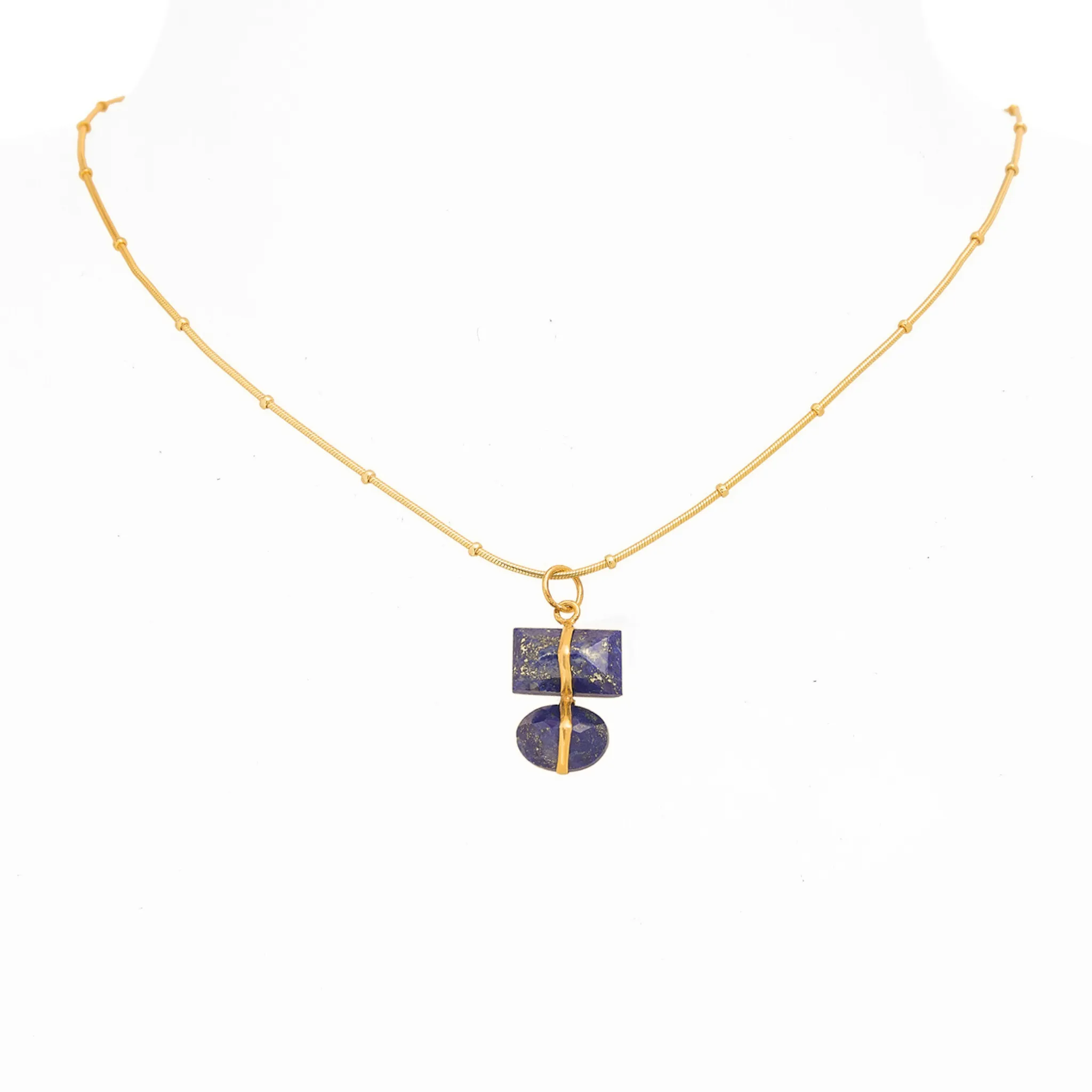 9th Wedding Anniversary Blue Lapis Lazuli Parcel Pendant Necklace