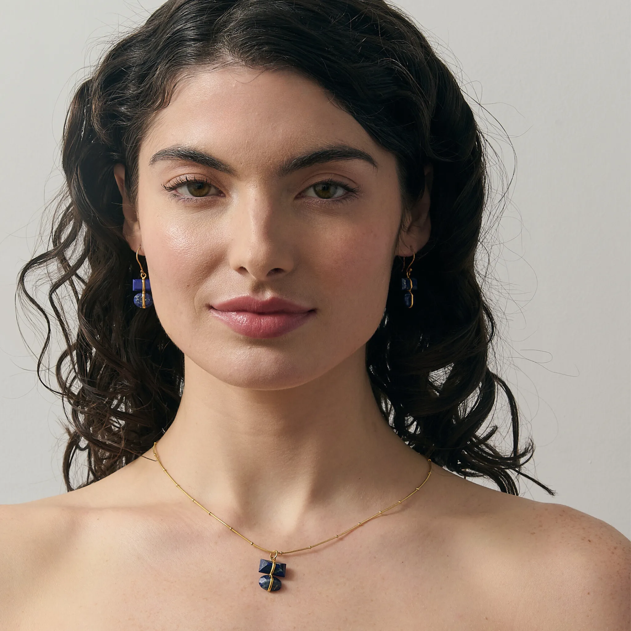 9th Wedding Anniversary Blue Lapis Lazuli Parcel Pendant Necklace