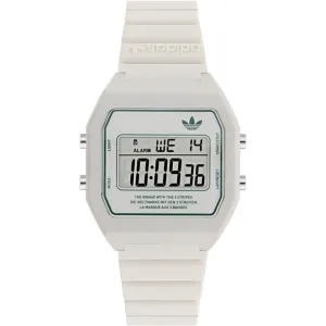 Adidas Digital White Resin Strap Unisex Watch AOST23557