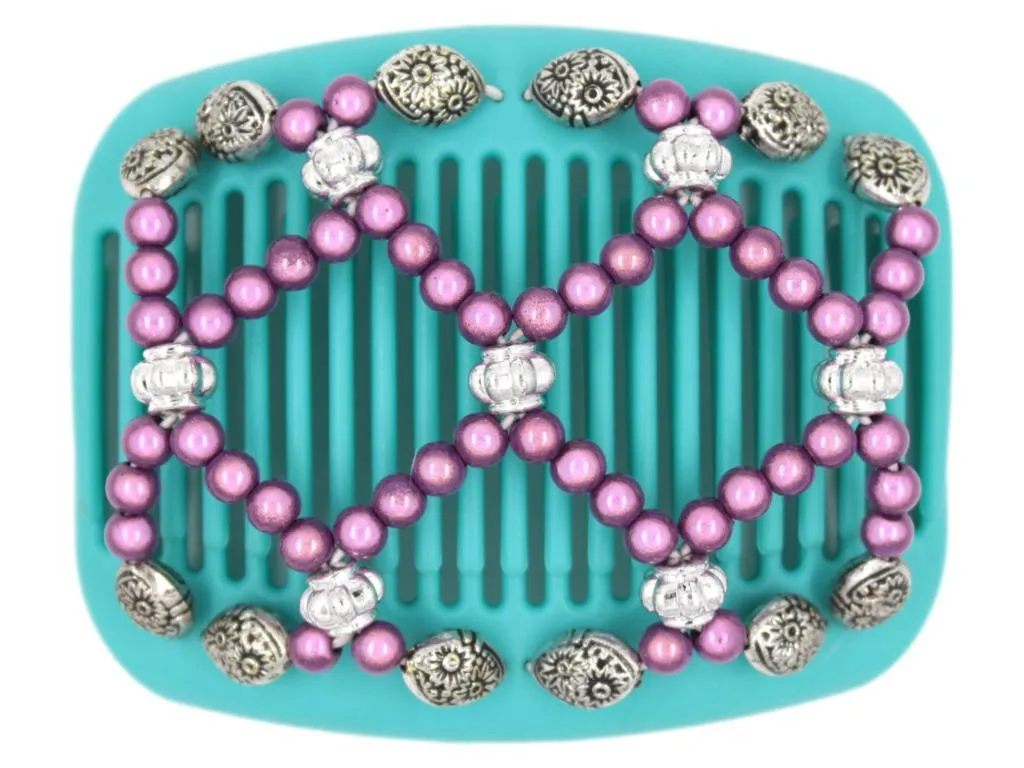 African Butterfly Hair Comb - Ndalena Turquoise 04