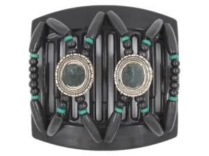 African Butterfly Thick Hair Comb - Gemstone Black 58