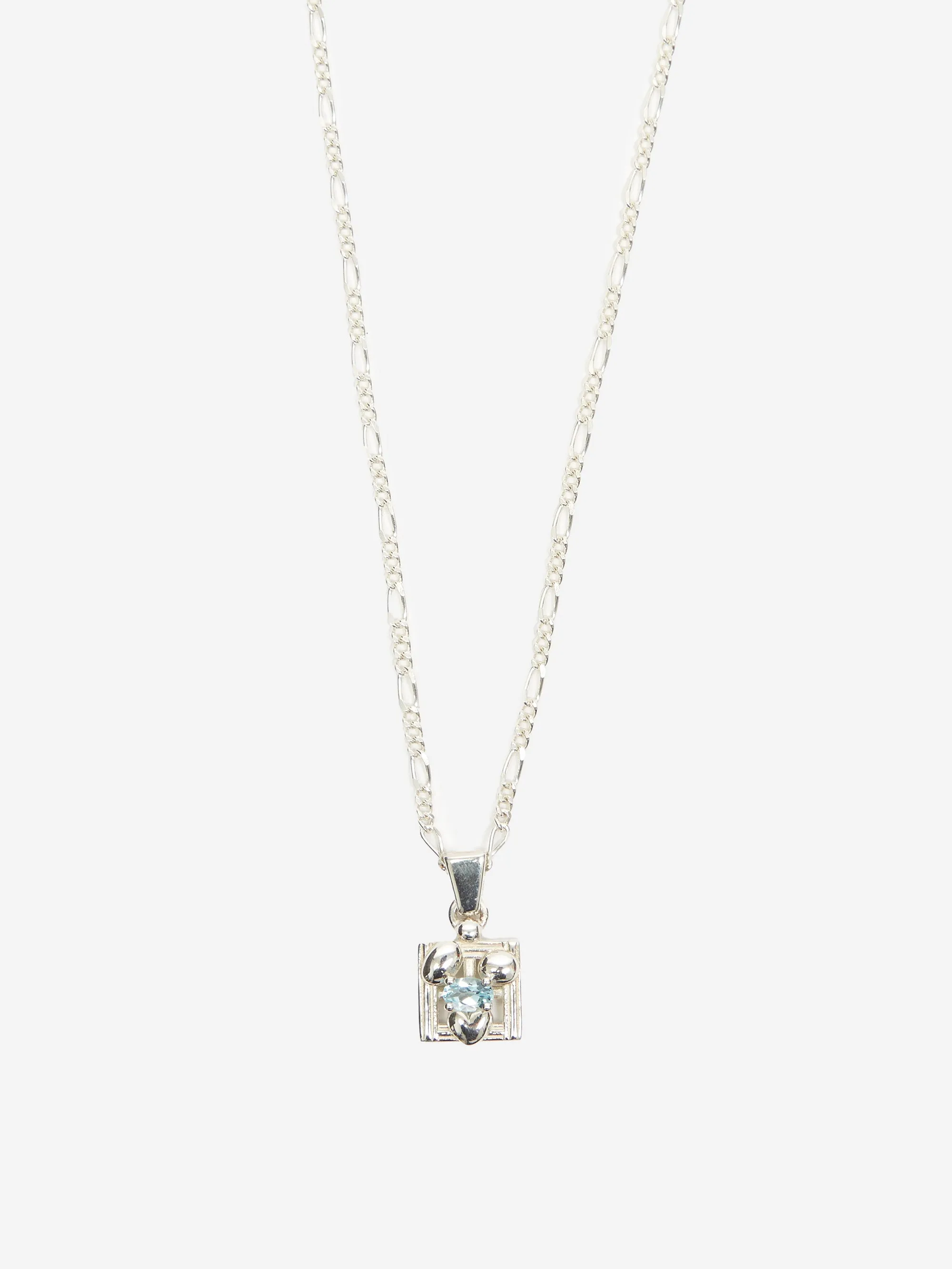 Alec Doherty Square One Pendant Necklace - Silver/Topaz