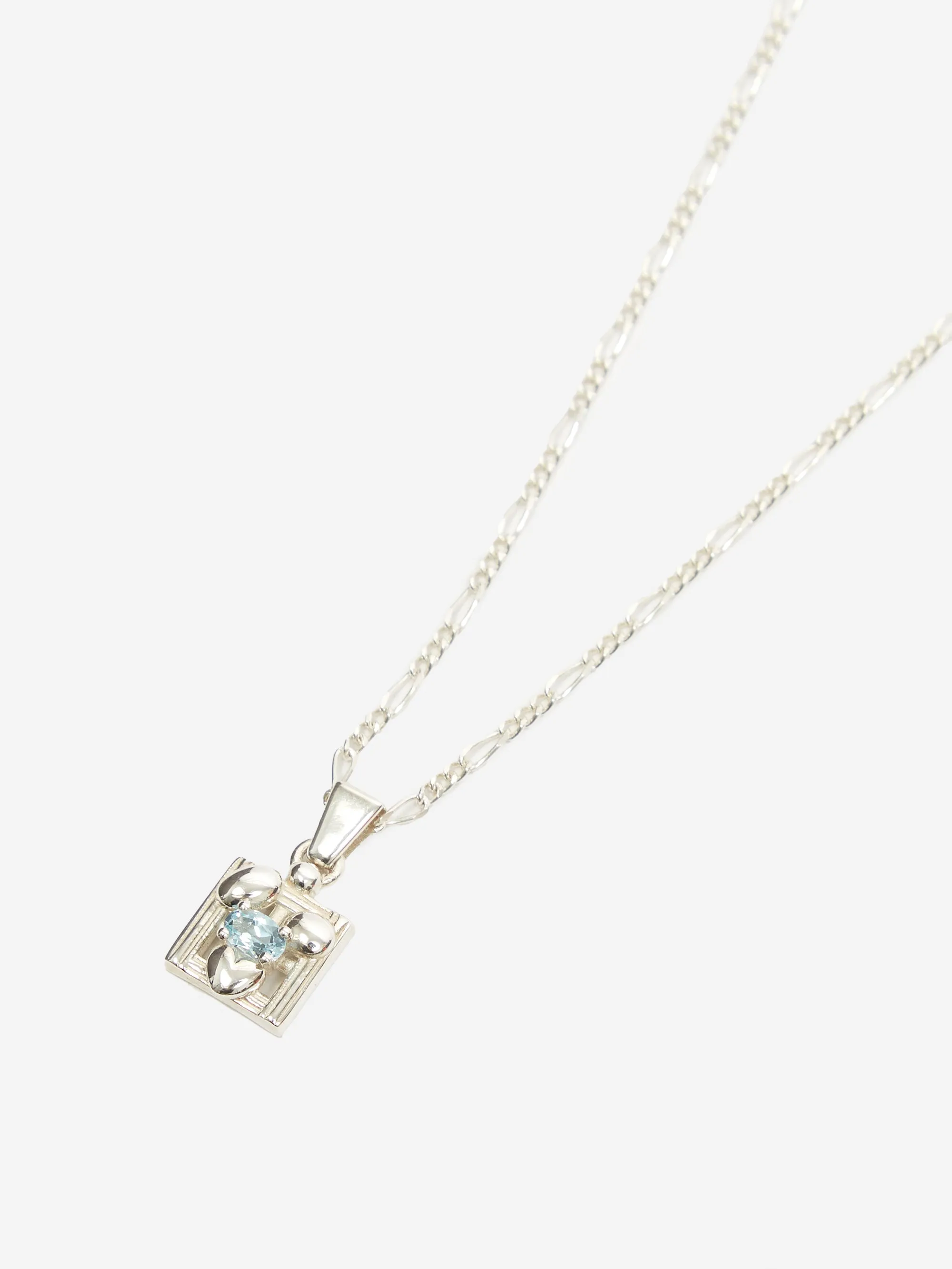 Alec Doherty Square One Pendant Necklace - Silver/Topaz