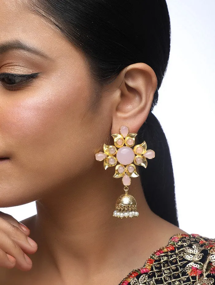 Alloy Jhumka Earrings in Gold