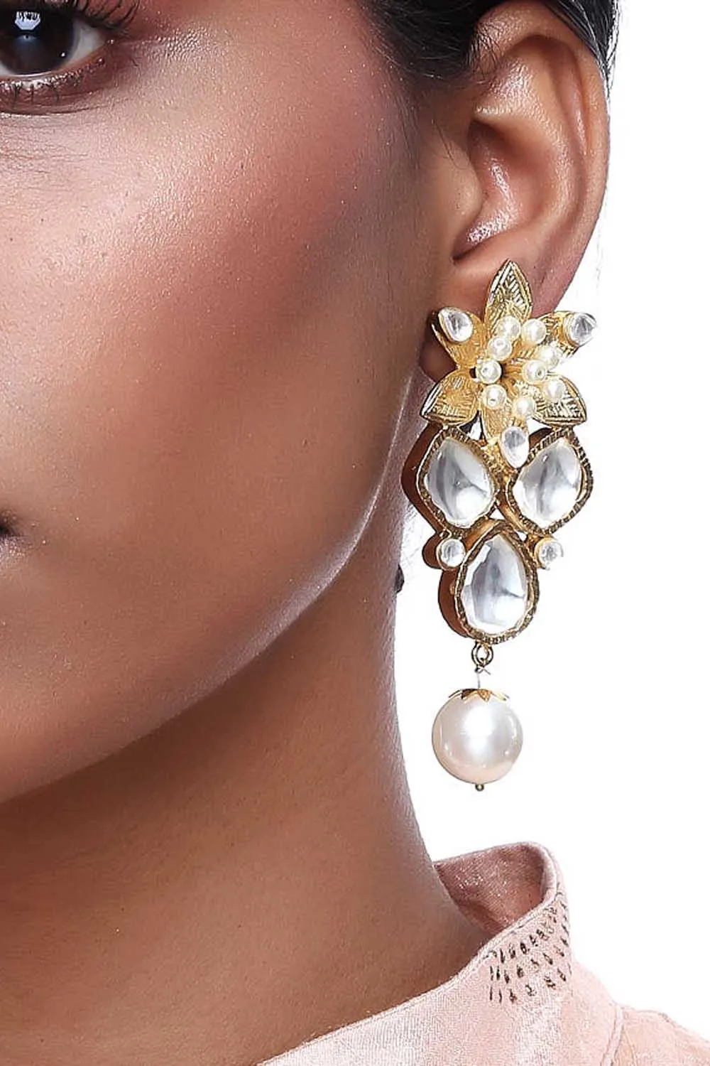 Alloy Large Dangle Earrings in Gold