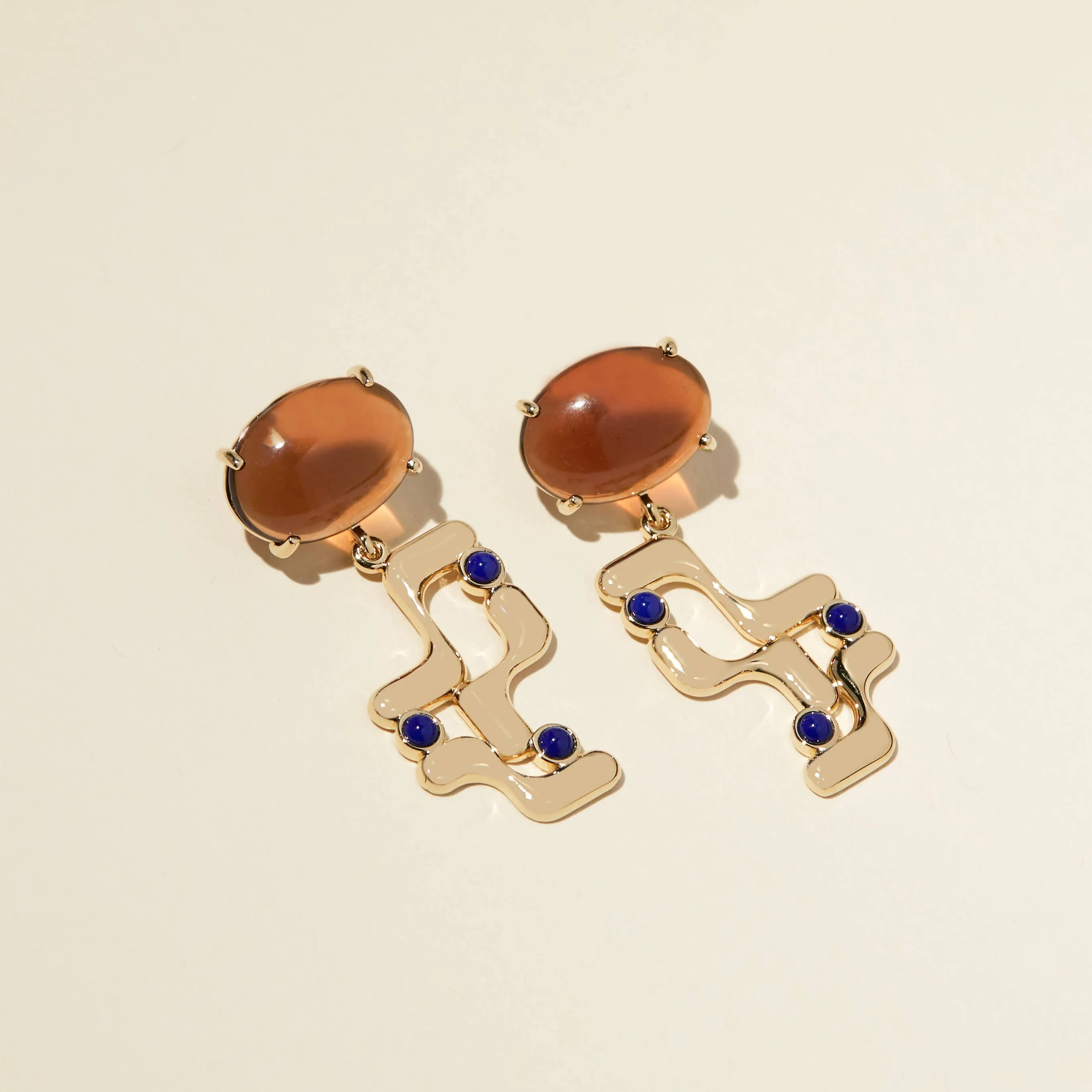 Amber   Cobalt Earrings