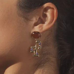 Amber   Cobalt Earrings