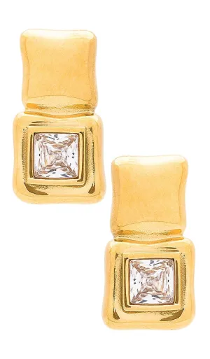 Amber Sceats Geo Earrings in Metallic Gold