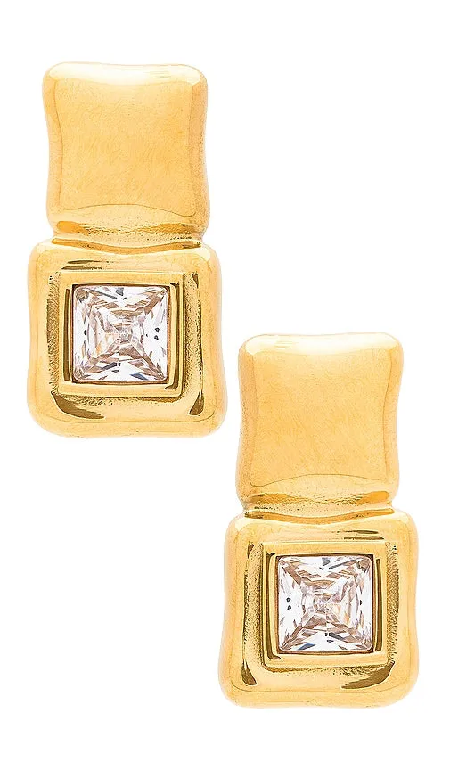 Amber Sceats Geo Earrings in Metallic Gold