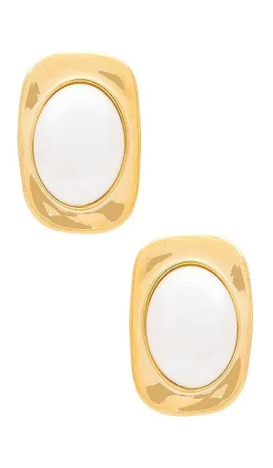 Amber Sceats Pearl Earrings in Metallic Gold