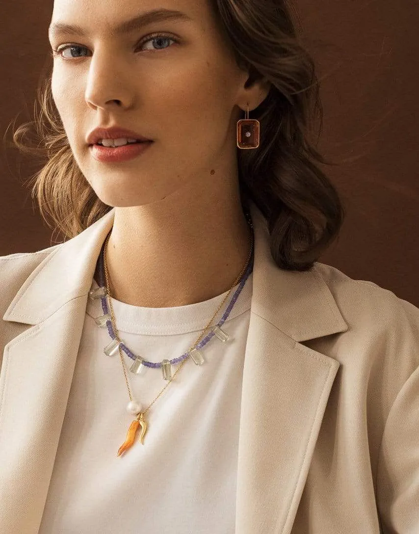 Amber Tile Earrings