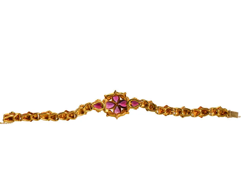 Antique Victorian Garnet Bracelet in Box