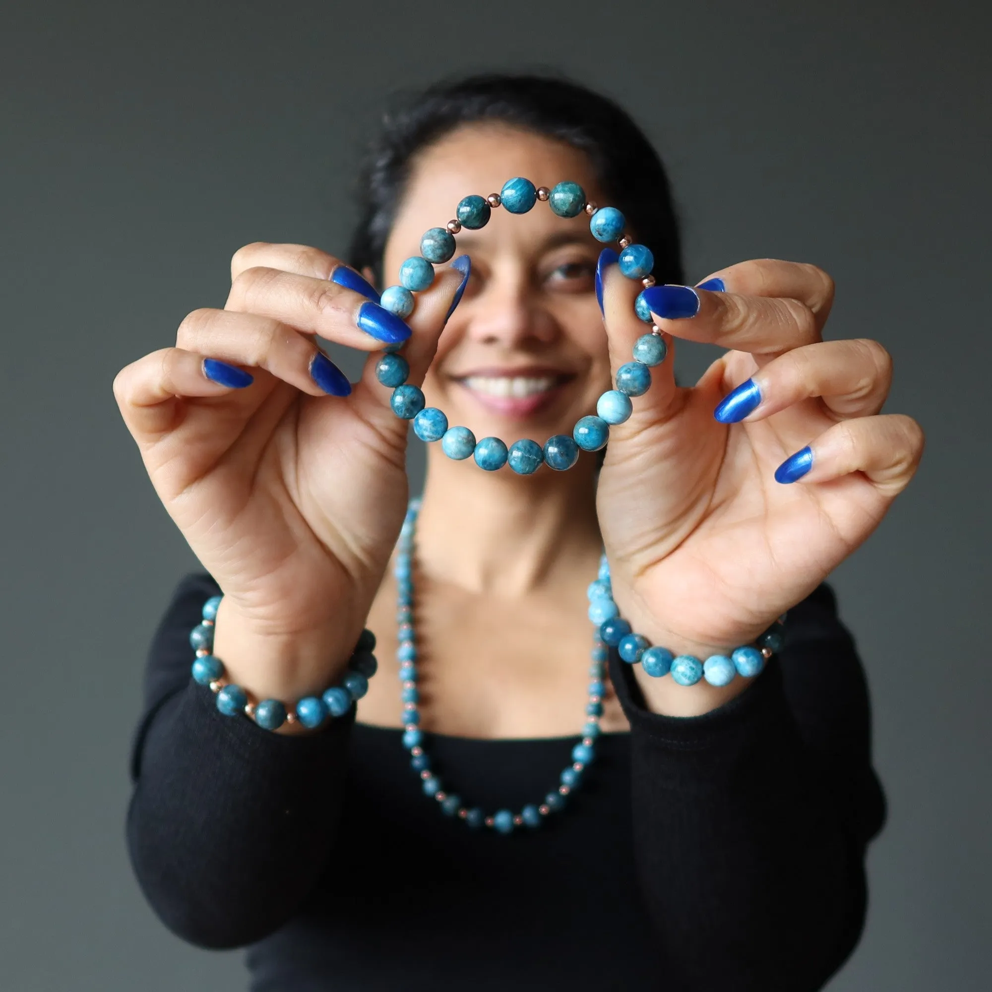 Apatite Bracelet Blue Copper Royale Stones