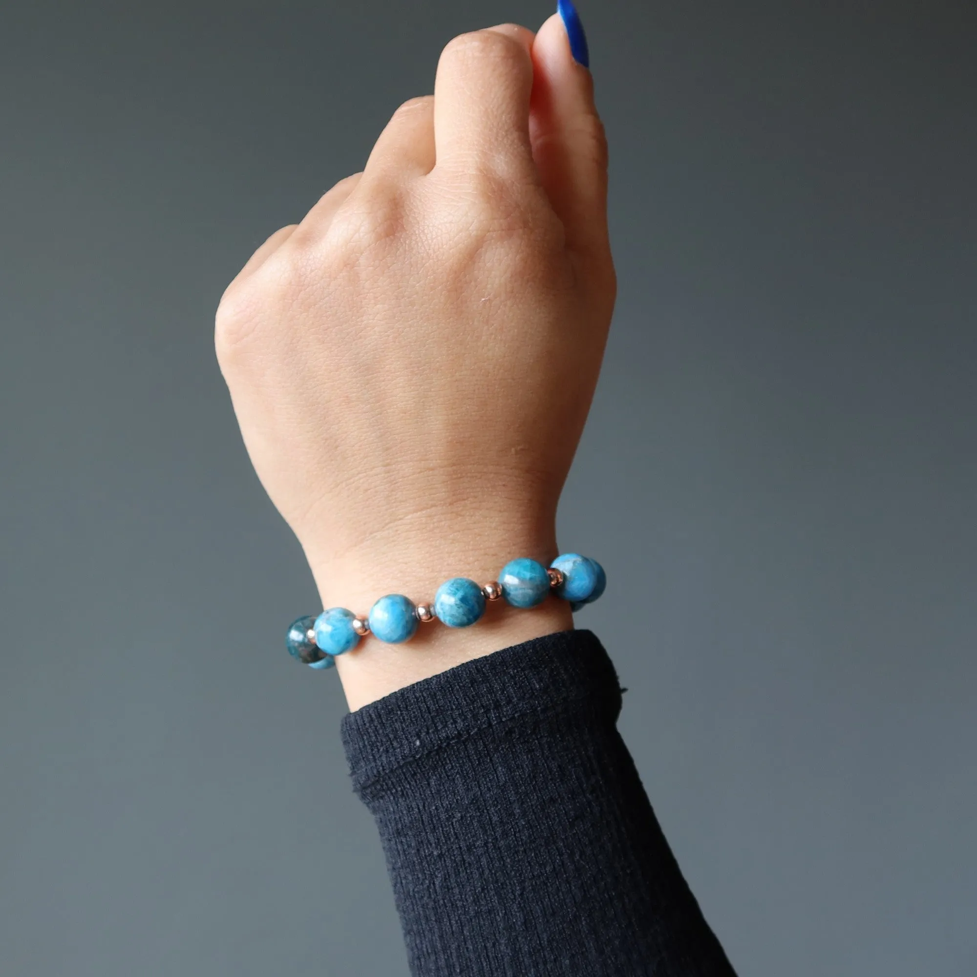 Apatite Bracelet Blue Copper Royale Stones