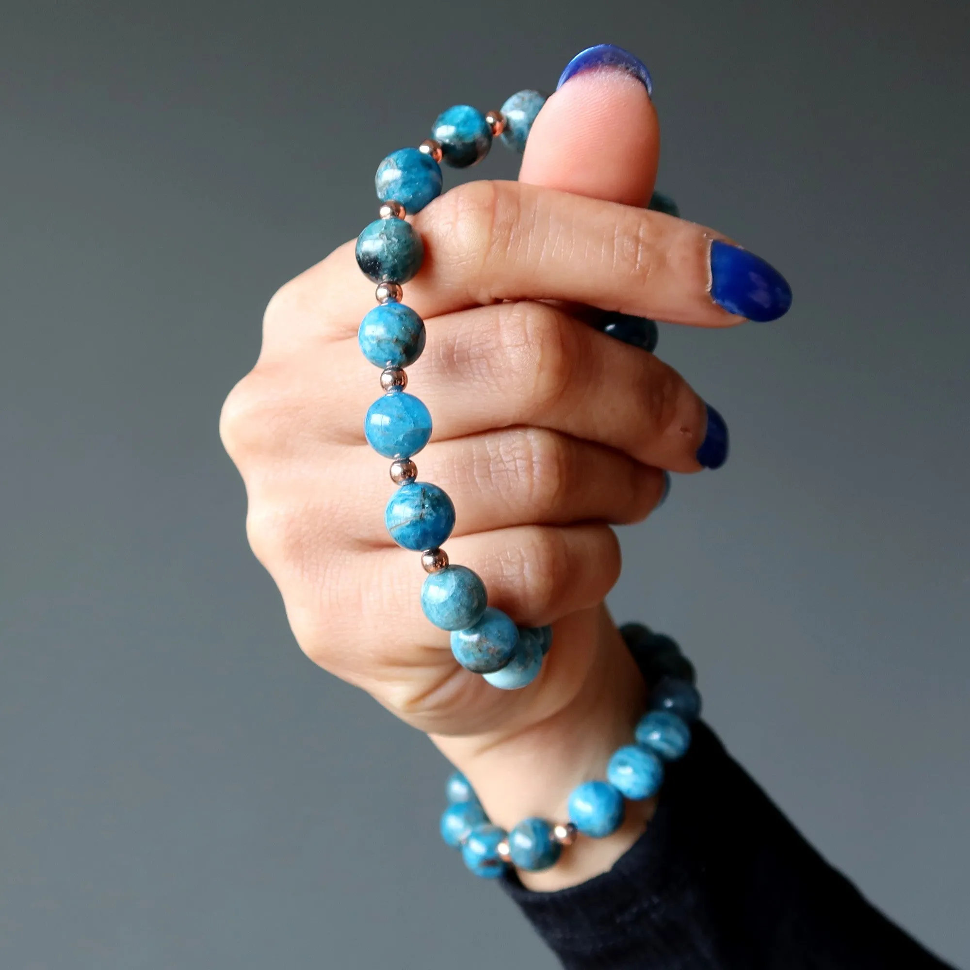 Apatite Bracelet Blue Copper Royale Stones