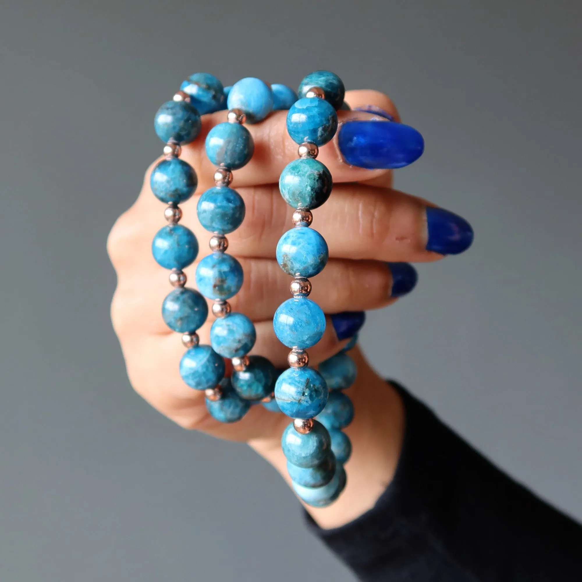 Apatite Bracelet Blue Copper Royale Stones