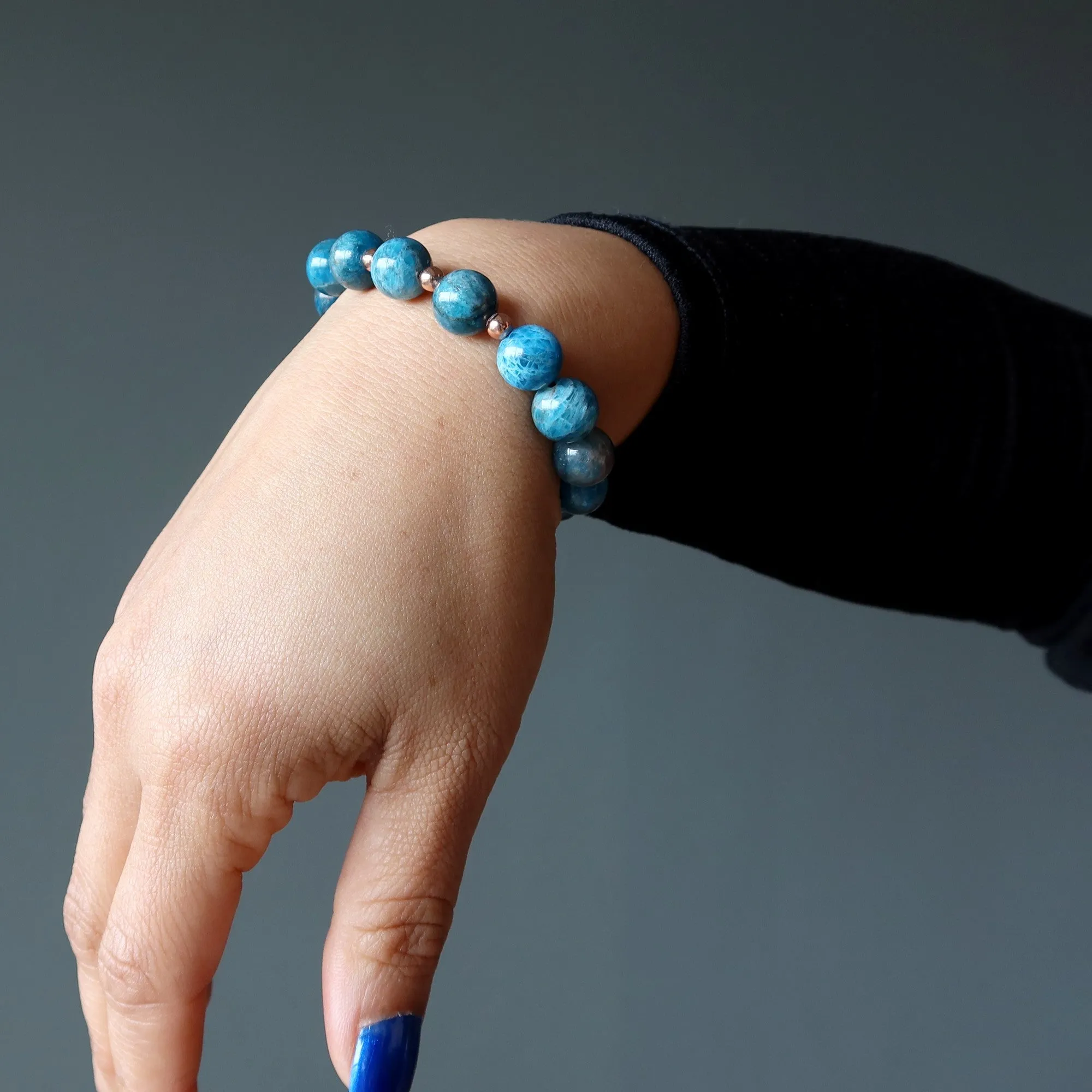 Apatite Bracelet Blue Copper Royale Stones