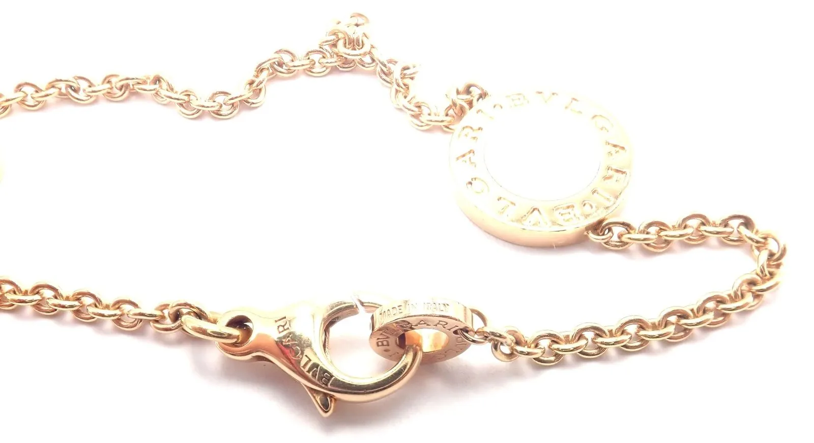 Authentic! Bvlgari Bulgari 18k Rose Gold Multi Gemstone 38" Long Necklace