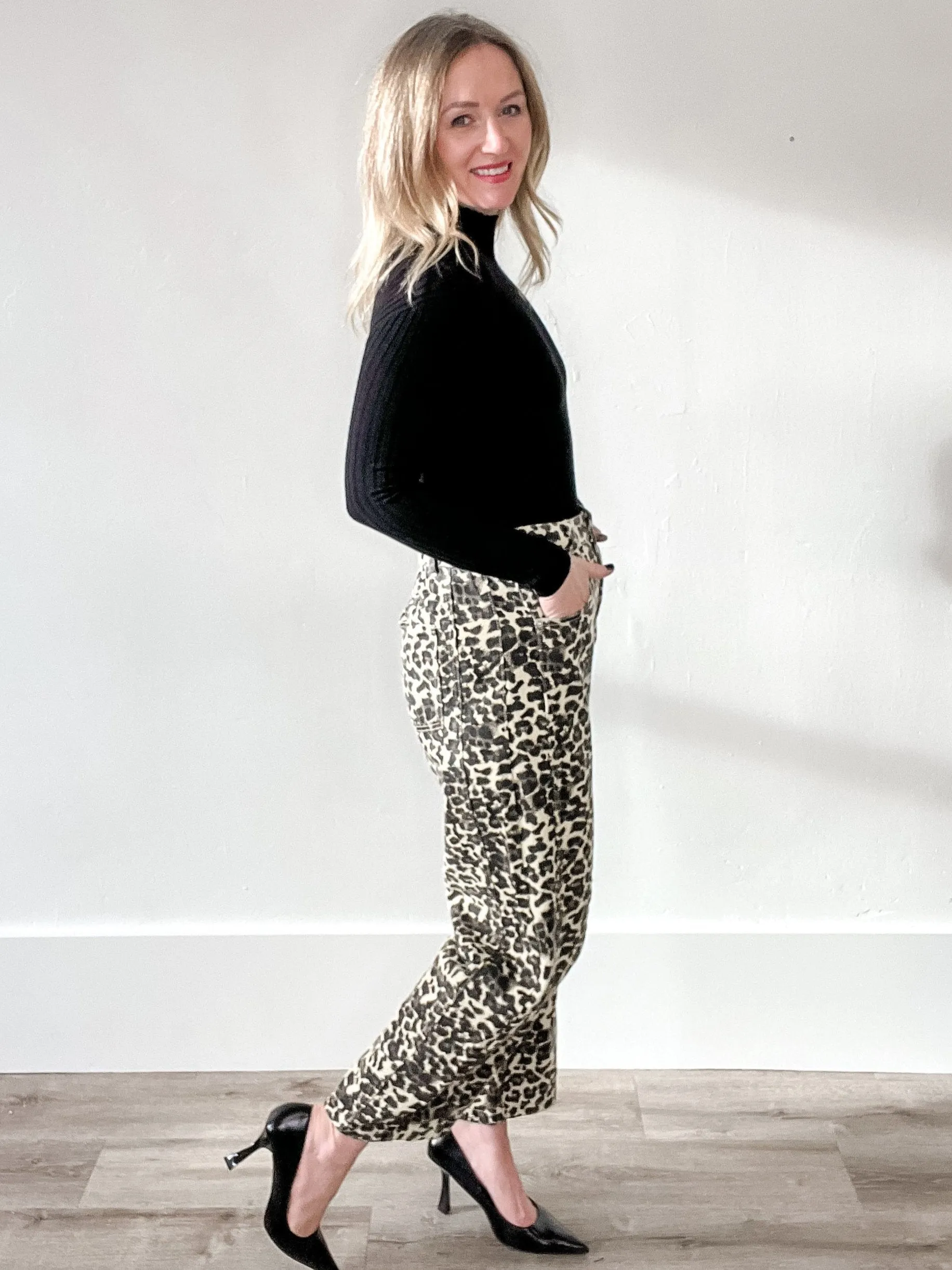 Baggy Barrel Jeans - Leopard