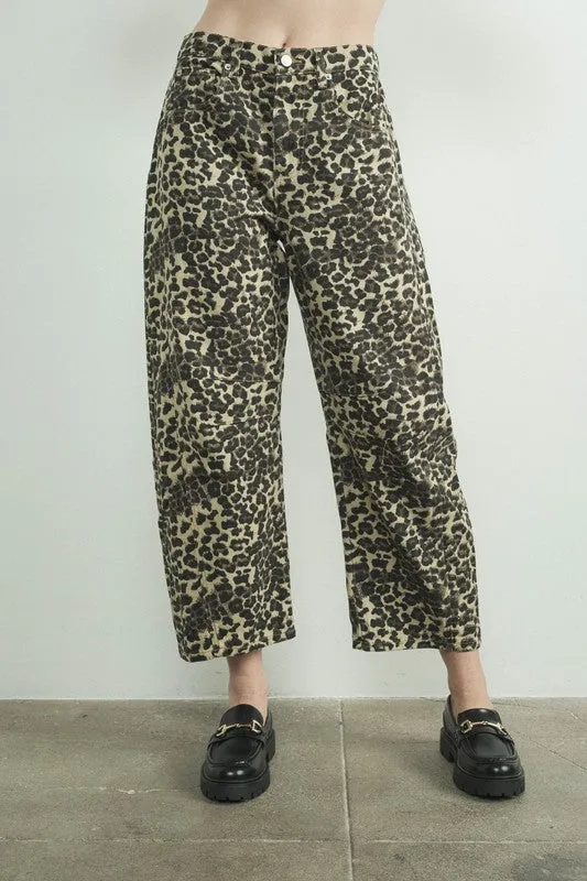 Baggy Barrel Jeans - Leopard
