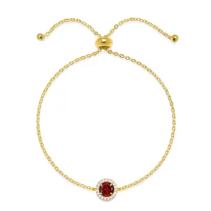 Birthstone & Diamond Bracelet- January Garnet