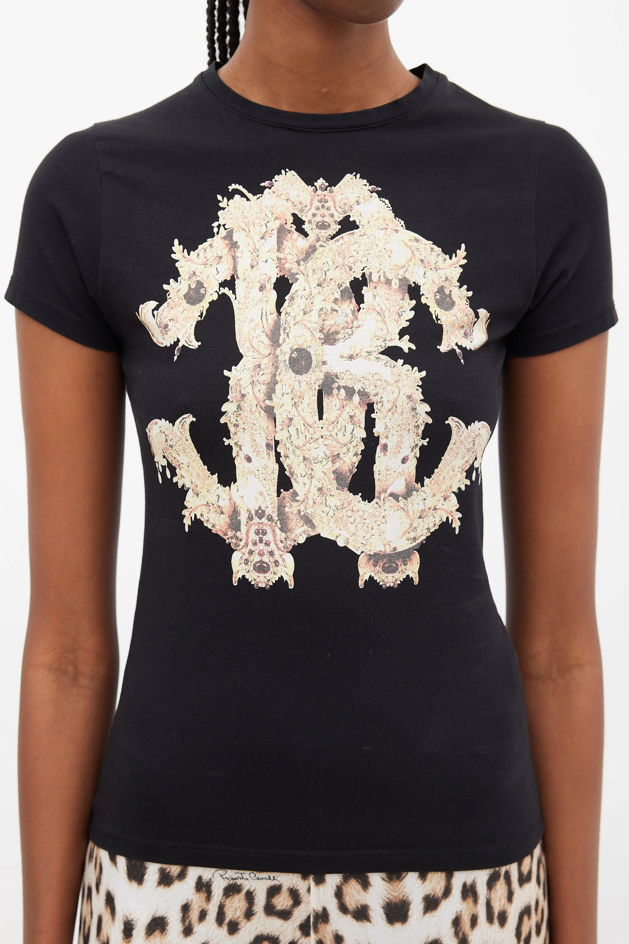 Black & Yellow Ornate Logo T-Shirt
