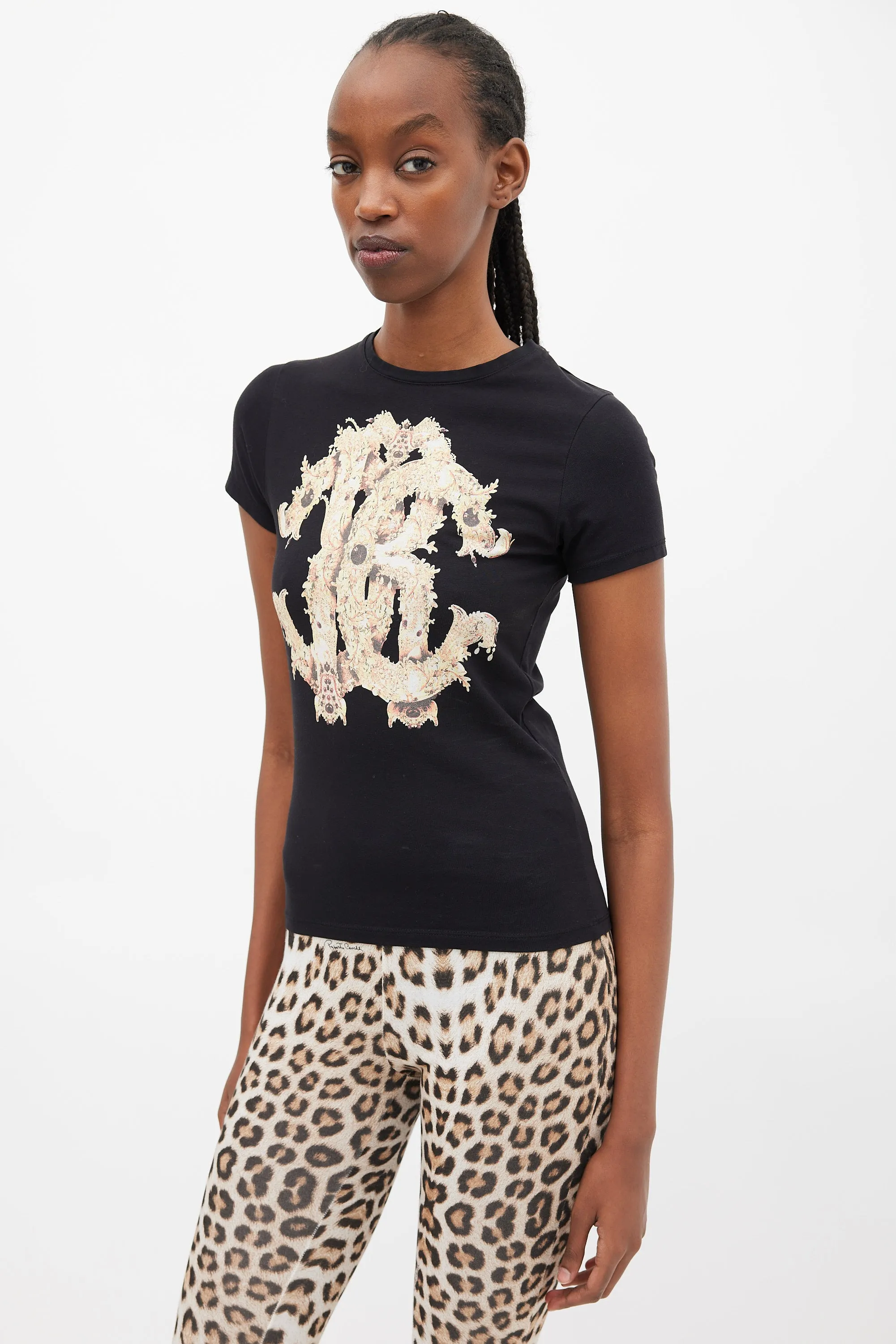 Black & Yellow Ornate Logo T-Shirt