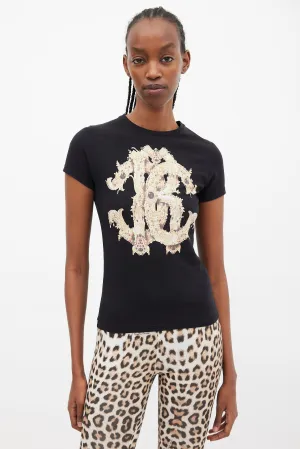 Black & Yellow Ornate Logo T-Shirt