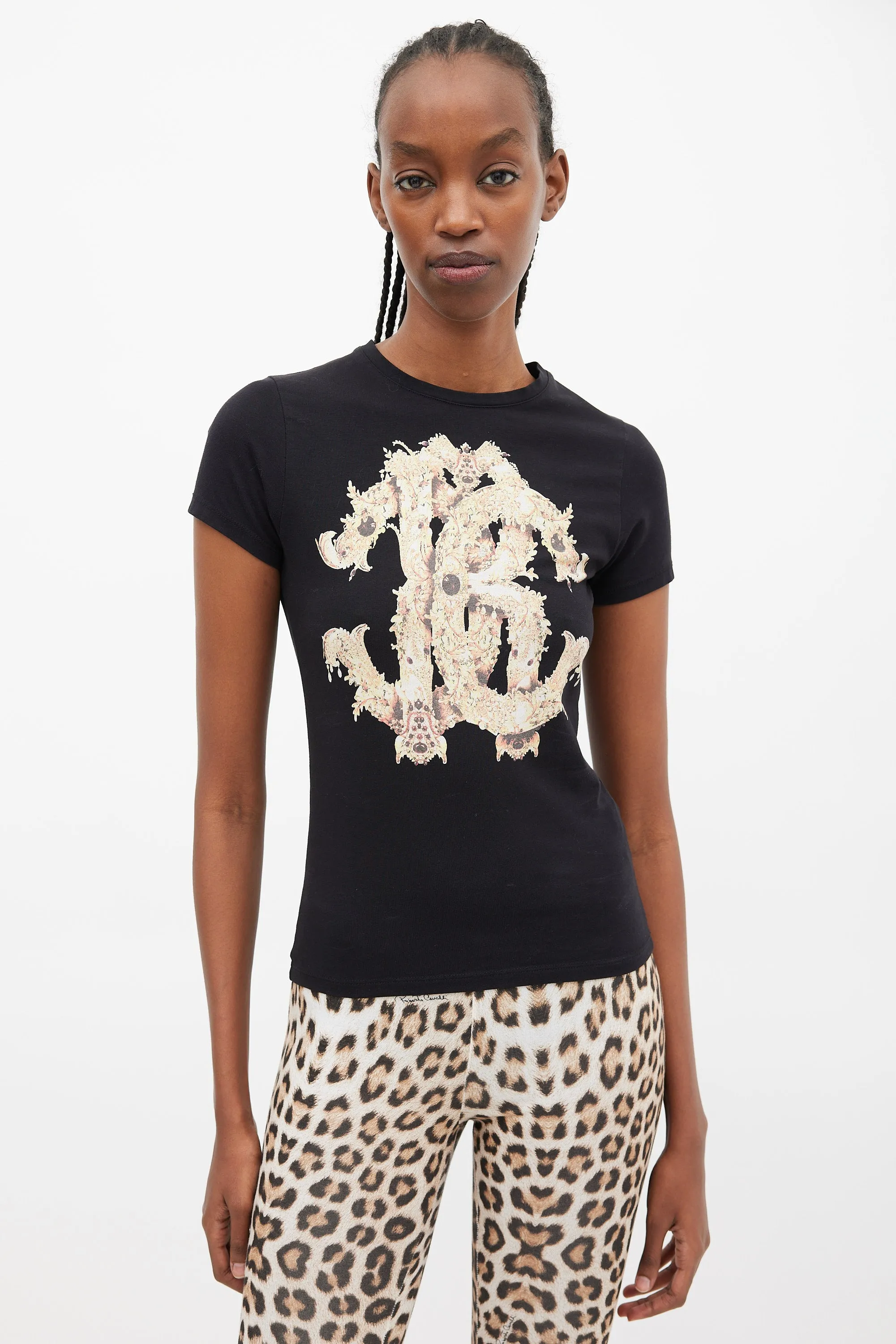 Black & Yellow Ornate Logo T-Shirt