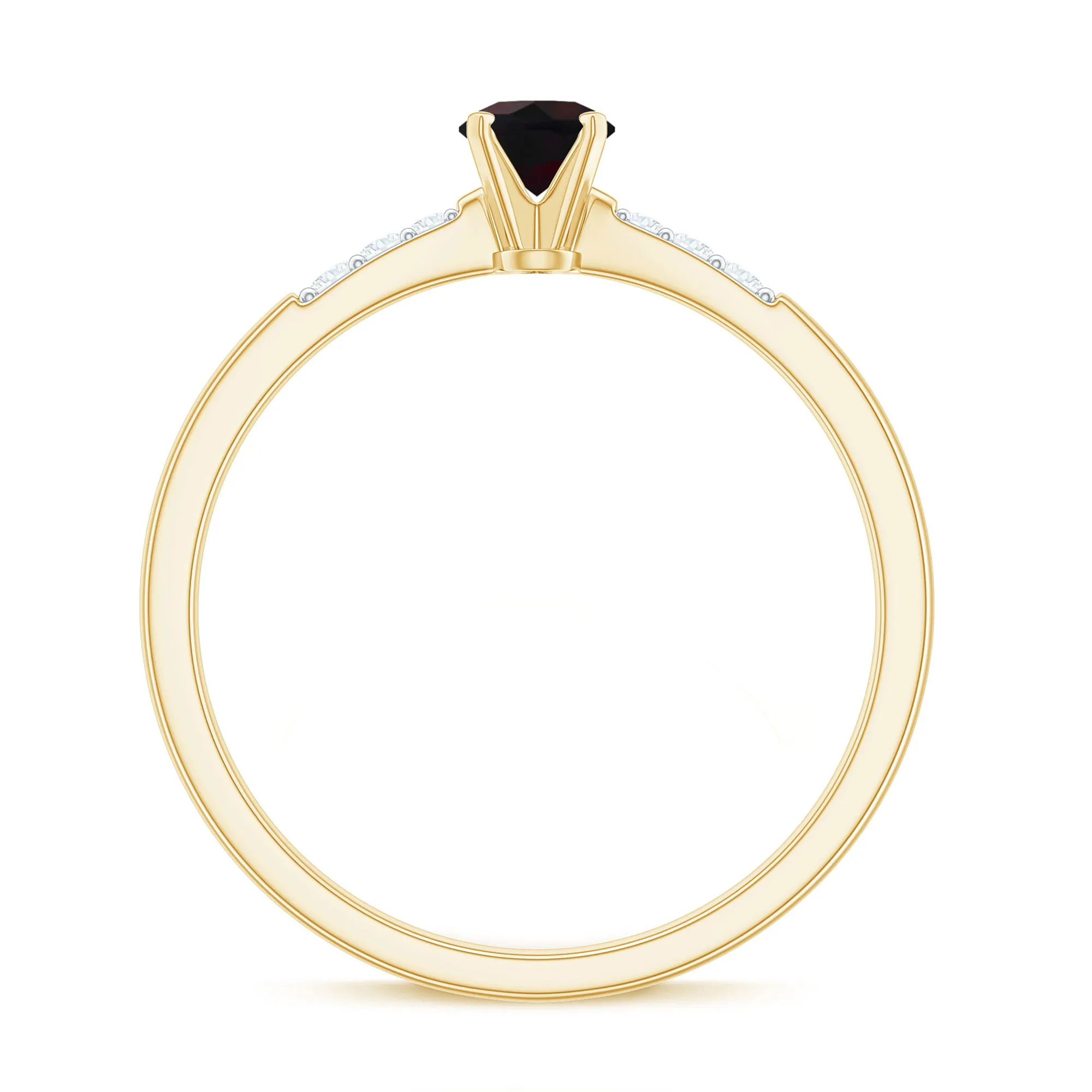 Black Opal Promise Ring with Diamond Side Stones
