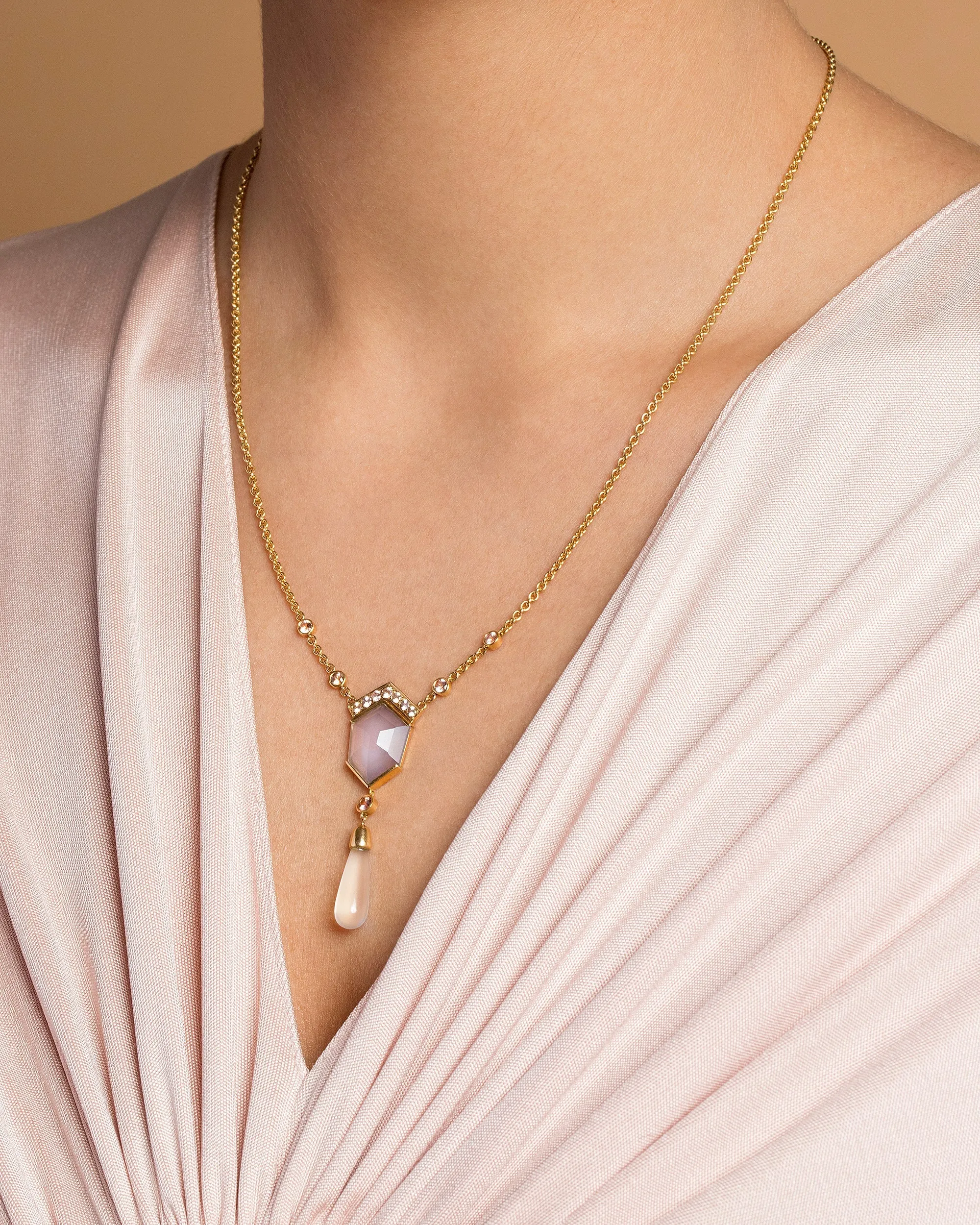 Blue Chalcedony Kite Necklace