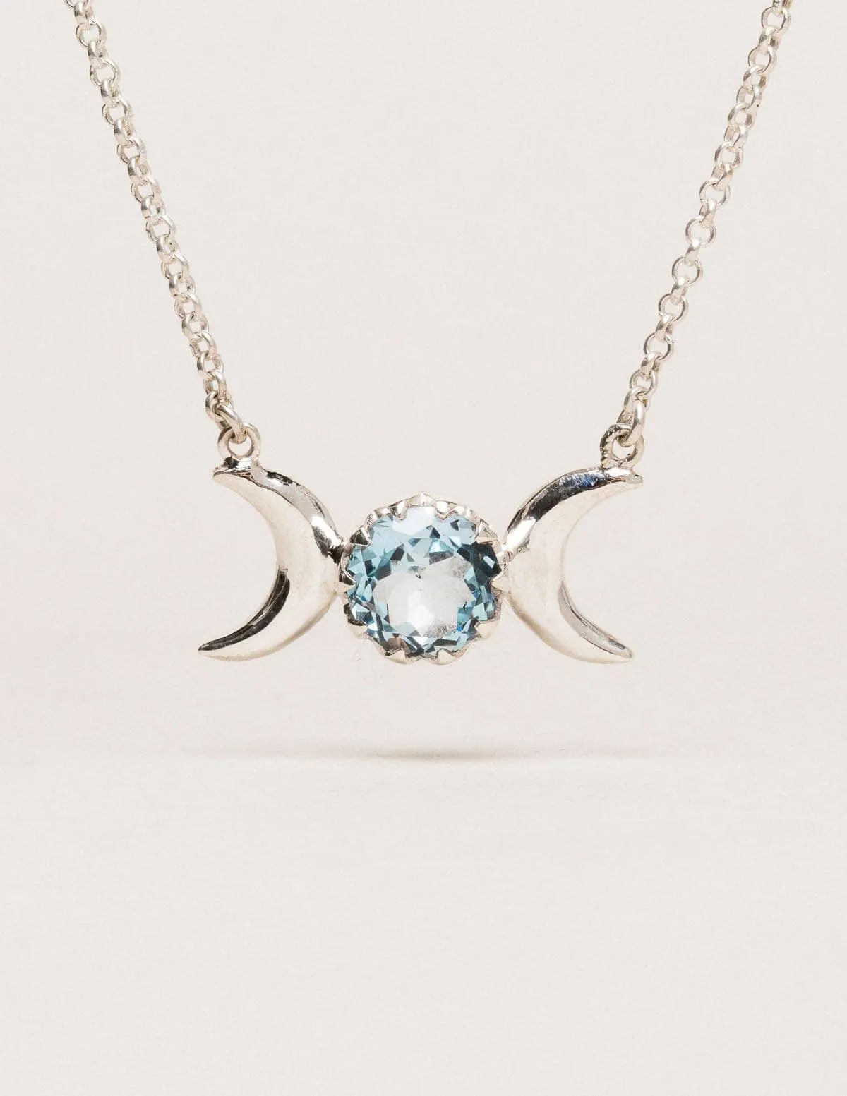 Blue Topaz Mystic Moon Necklace