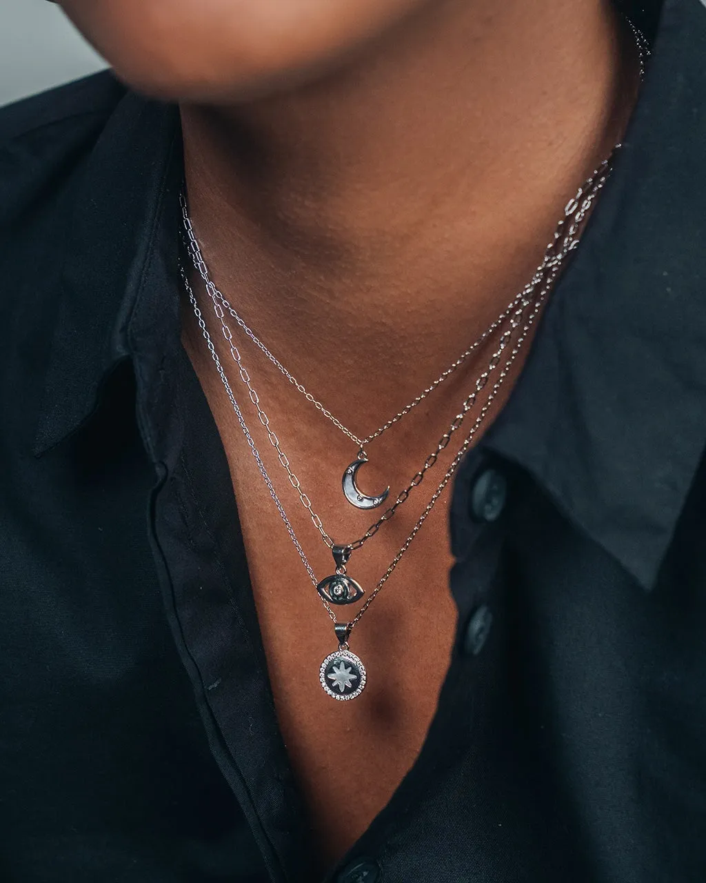 Brae Moonstone Burst & CZ Pendant Necklace